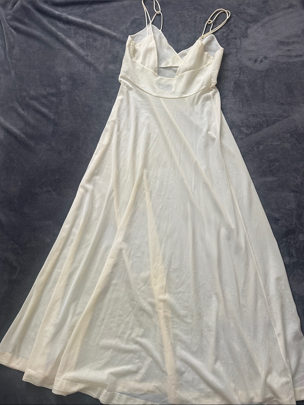 Ginger Rogers byJC penny 1970s cream- full maxi slip dress - Picture 4 of 4